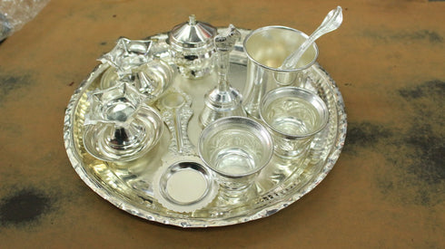German Silver Complete Pooja Thalli - 800gms
